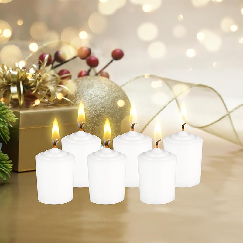 Mega Candles 12 pcs Unscented White Votive Candle, Hand Poured Wax Candles 15 Hours 1.5 Inch x 2.25 Inch, Home Décor, Wedding Receptions, Baby Showers, Birthdays, Celebrations, Party Favors & More - Image 4