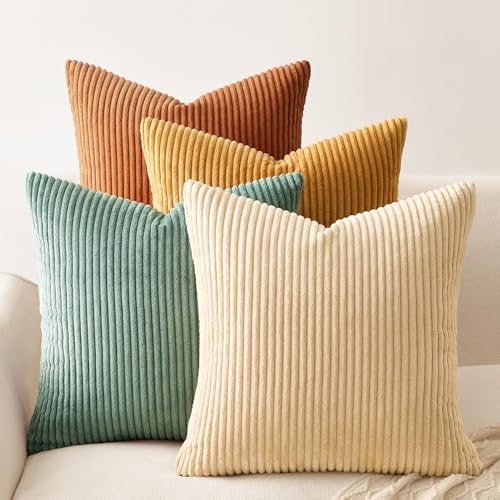 Topfinel Decorative Throw Pillow Covers Cushion Cases Set of 4 Soft Velvet Modern DoubleSided Designs Mix and Match for Home Decor Pillow Inserts Not Included 16x16 inch OrangeTeal - Image 1