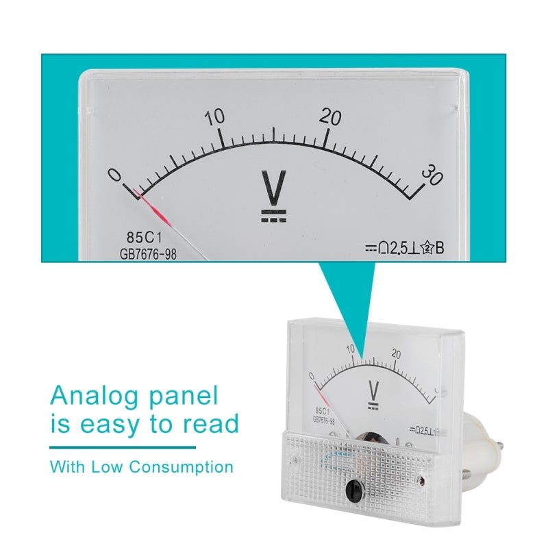 Analog Voltmeter 0-30V DC Voltage Meter - 2.5 Accuracy Analog Panel - High-Quality Plastic Current Meter for Experiment Home - Image 5