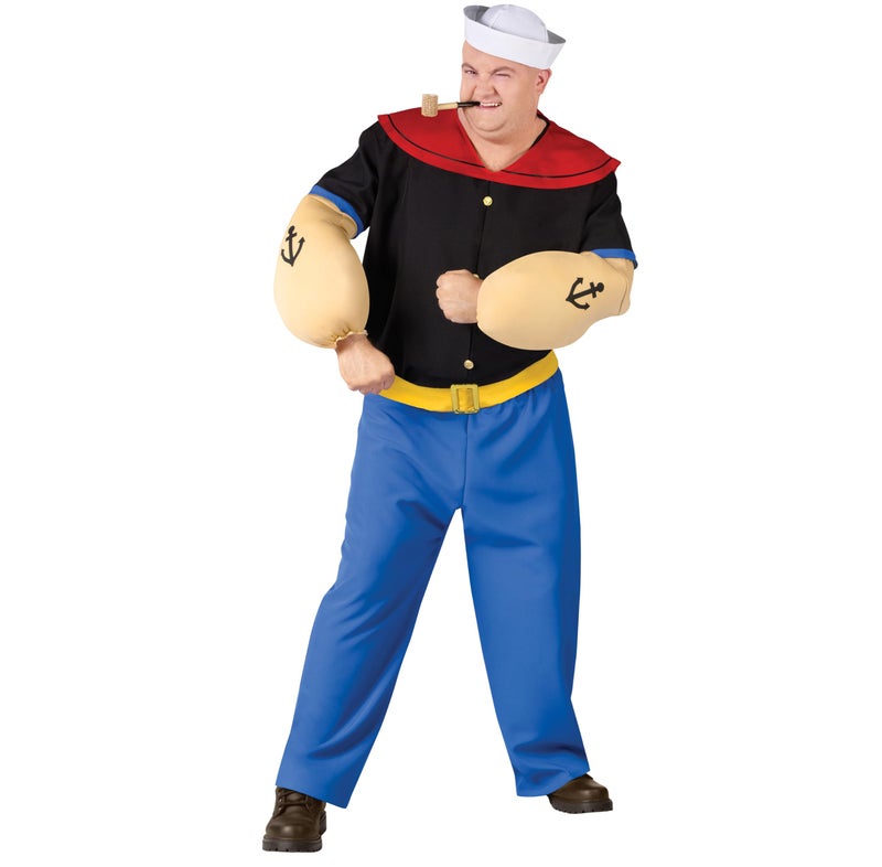 Fun World Mens Funworld Popeye Adult-sized-costumes, Black - Image 1