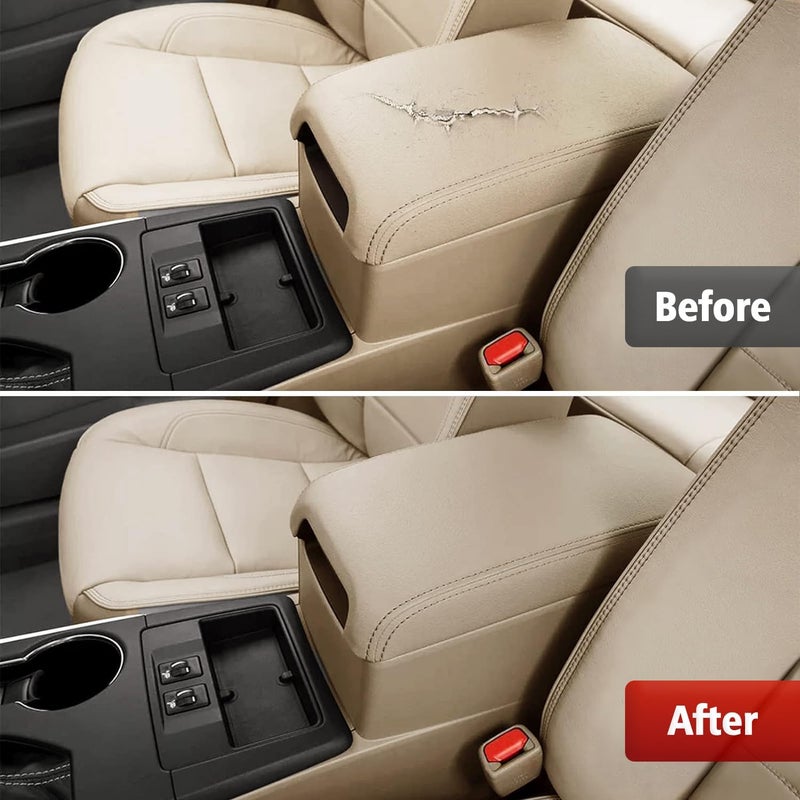KBH غطاء مسند الذراع لوحدة التحكم المركزية البديل من Auto Center لسيارة Toyota Camry 2012 2013 2014 2015 2016 2017، تقليم جلد الفينيل، غطاء استبدال مسند الذراع للسيارة، لون عاجي بيج (بدون غطاء) - Image 4