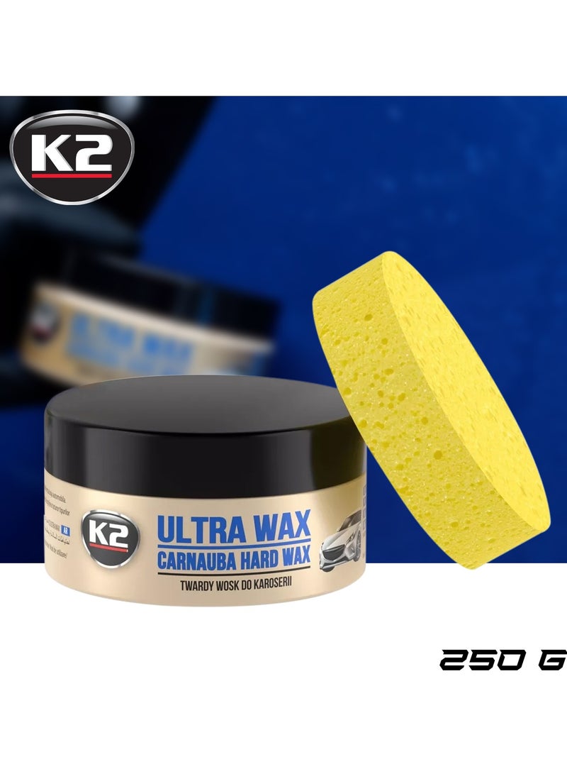 K2 Ultra Wax Carnauba Hard Wax Shine Like New, Deep Luster And Long Lasting Protection 250 G - Image 1