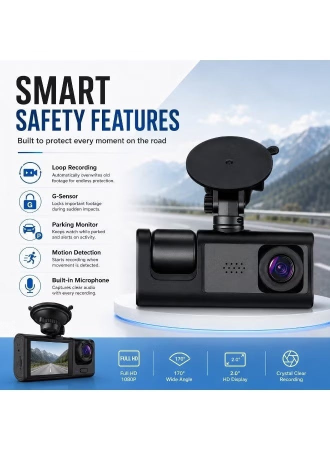 ELTRAZONE Dash Cam Front and Rear 1080P Full HD – Dual Camera Car DVR with Night Vision, G-Sensor, Loop Recording, Wide Angle Lens and Parking Monitoring - Image 5