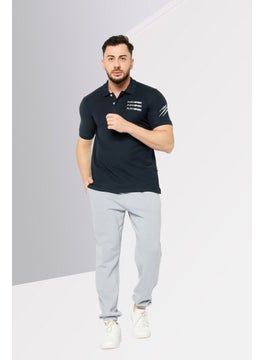 Plein Sport Men Sportswear Fit Short Sleeves Outdoor Polo Shirt, Navy  - Image 2