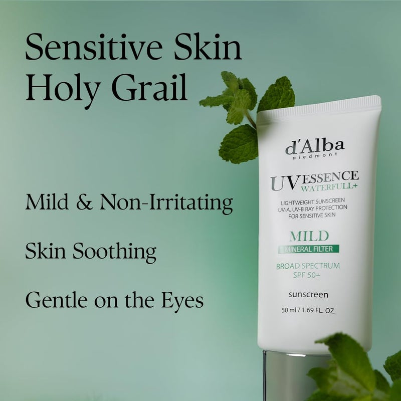 d'alba Piedmont Italian White Truffle Waterfull Mild Sunscreen, Vegan, Mineral Sunscreen, BROAD SPECTRUM SPF 50+ Non-Nano Suitable for Sensitive Skin, Korean Skin Care (1.69 fl. oz) - Image 4