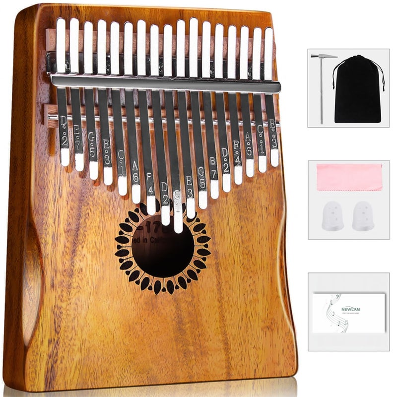 Newlam Kalimba Thumb Piano 17 Keys, Portable Mbira Finger Piano Gifts for Kids and Adults Beginners Wood - Image 1