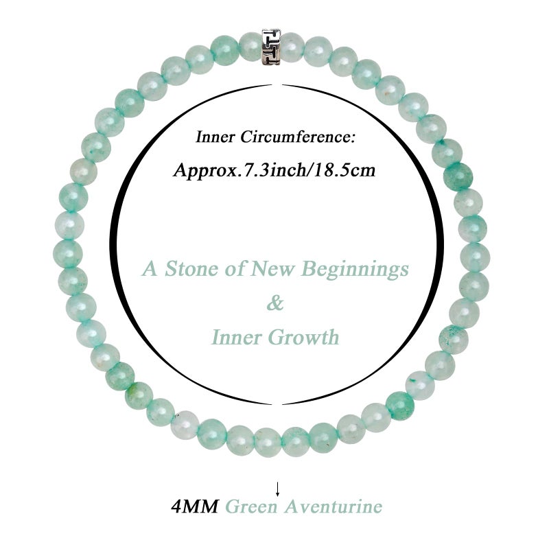 BONNY BOXX Natural Stretch Healing Gemstone Bracelet, 4/6/8mm Semi Precious Stone Bracelet for Men Women, Stress Relief Crystal Jewelry - Image 2