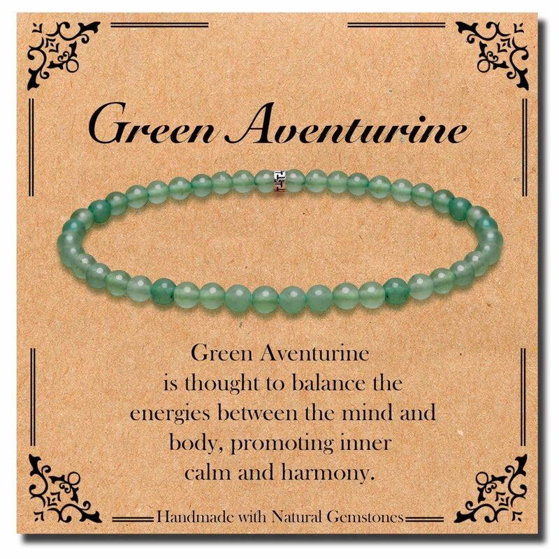 BONNY BOXX Natural Stretch Healing Gemstone Bracelet, 4/6/8mm Semi Precious Stone Bracelet for Men Women, Stress Relief Crystal Jewelry - Image 1
