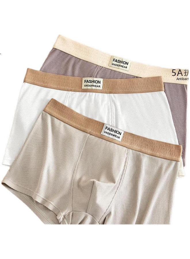 Zujo 4-Pack Modal Men'S Underwear, Fine Ribbed, 5A Antibacterial Cotton Crotch, Boxer Briefs, Loose-Fitting Boxer Shorts For Teenage Boys - Image 1
