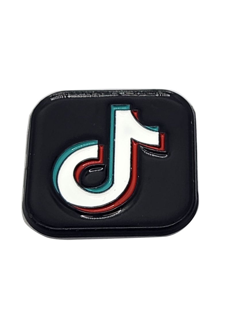 Acnor Tiktok Icon Metal Sticker – Square Shape for Car, Laptop, Bike - Image 1