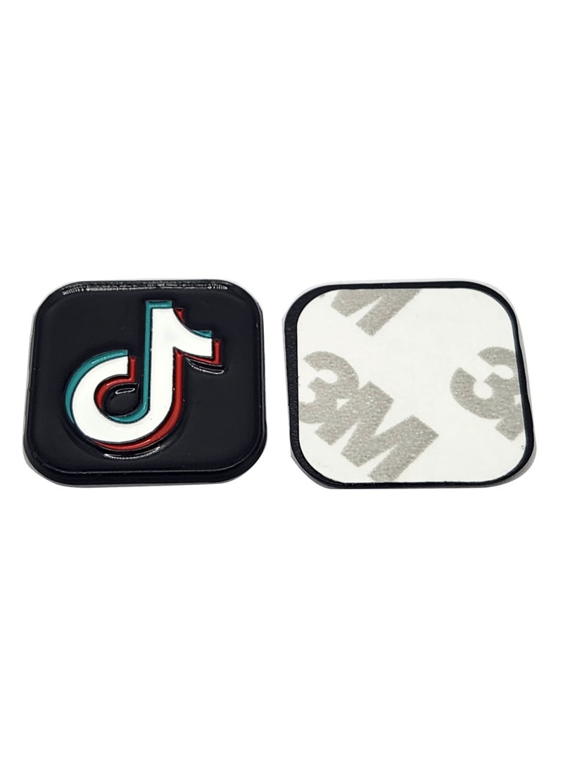 Acnor Tiktok Icon Metal Sticker – Square Shape for Car, Laptop, Bike - Image 2