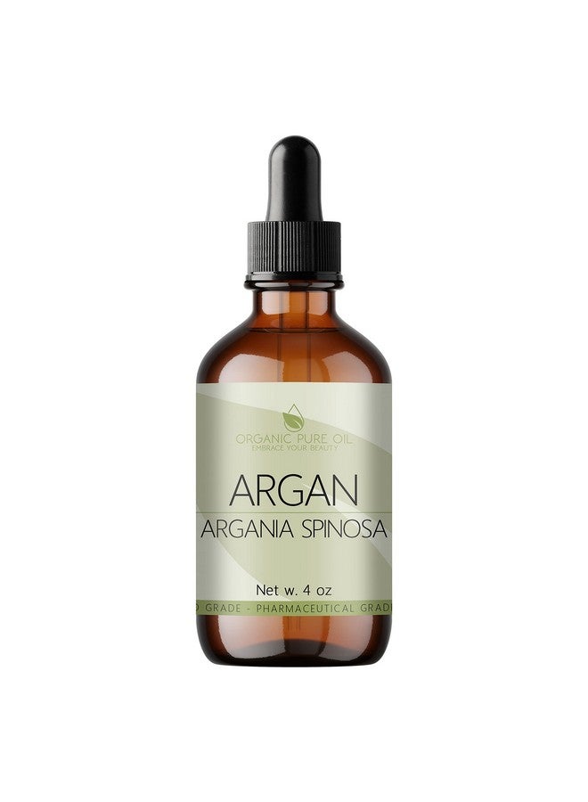 OPO Argan Oil From Morocco4 Oz Glass & Dropper100% Natural Pure Cold Pressed Unrefined Extra Virgin Vegan Carrier Oil For Skin Hair Body Face Facial Hair Eyebrow Eyelashes Scalp Argon Marakesh - Image 1