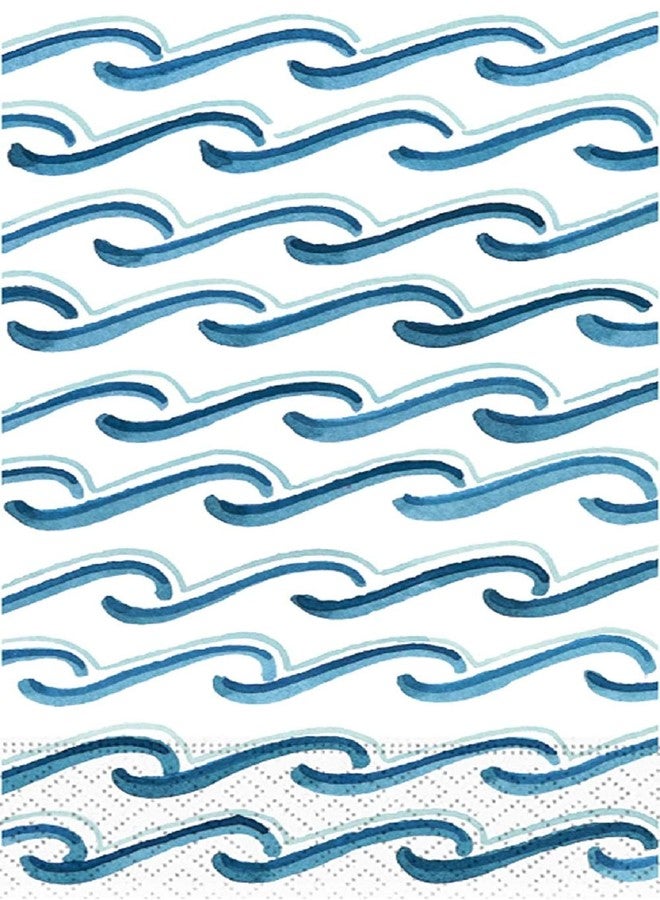Design Design Ocean Waves Paper Guest Towels | Two Pack of 15-3-Ply Buffet Napkins | Beach - Ocean Theme - Image 1