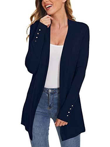 ROW 8 ROW Cardigan for Women Dressy Casual Long Sleeve Open Front Knit Cardigan Sweaters Navy - Image 1