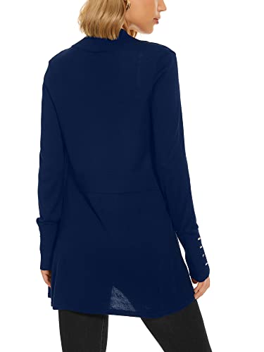 ROW 8 ROW Cardigan for Women Dressy Casual Long Sleeve Open Front Knit Cardigan Sweaters Navy - Image 3