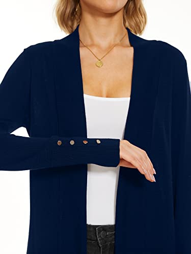ROW 8 ROW Cardigan for Women Dressy Casual Long Sleeve Open Front Knit Cardigan Sweaters Navy - Image 5