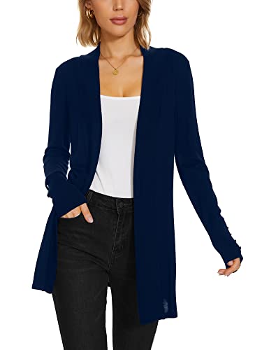 ROW 8 ROW Cardigan for Women Dressy Casual Long Sleeve Open Front Knit Cardigan Sweaters Navy - Image 4