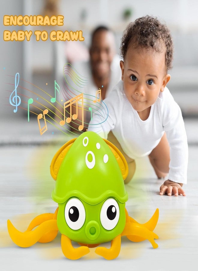 KIPA Gaming Full Fun Baby Musical Octopus Crawling Toy for Kids | Interactive Dancing Octopus with Music and LED Lights | Automatically Avoids Obstacles | Tummy Time Toy for Infants (Octopus - Green) - Image 5