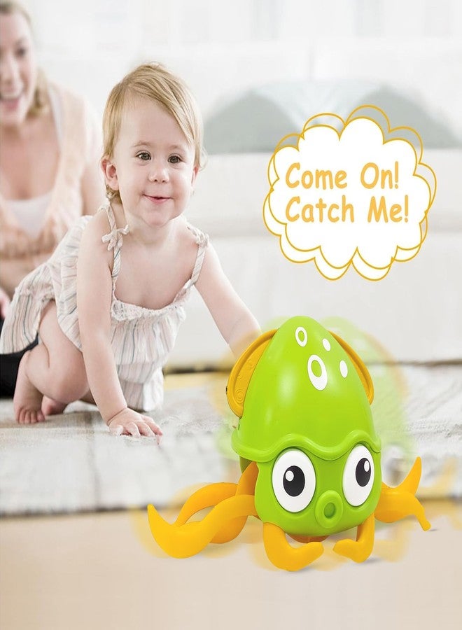 KIPA Gaming Full Fun Baby Musical Octopus Crawling Toy for Kids | Interactive Dancing Octopus with Music and LED Lights | Automatically Avoids Obstacles | Tummy Time Toy for Infants (Octopus - Green) - Image 4