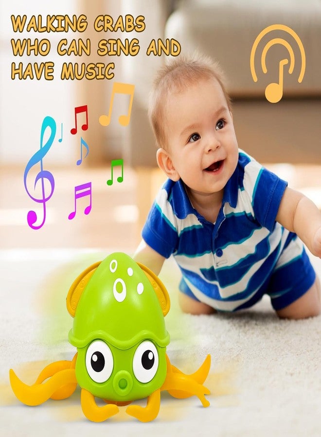 KIPA Gaming Full Fun Baby Musical Octopus Crawling Toy for Kids | Interactive Dancing Octopus with Music and LED Lights | Automatically Avoids Obstacles | Tummy Time Toy for Infants (Octopus - Green) - Image 2