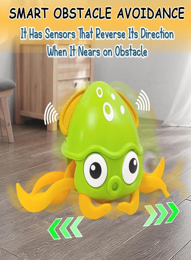 KIPA Gaming Full Fun Baby Musical Octopus Crawling Toy for Kids | Interactive Dancing Octopus with Music and LED Lights | Automatically Avoids Obstacles | Tummy Time Toy for Infants (Octopus - Green) - Image 3