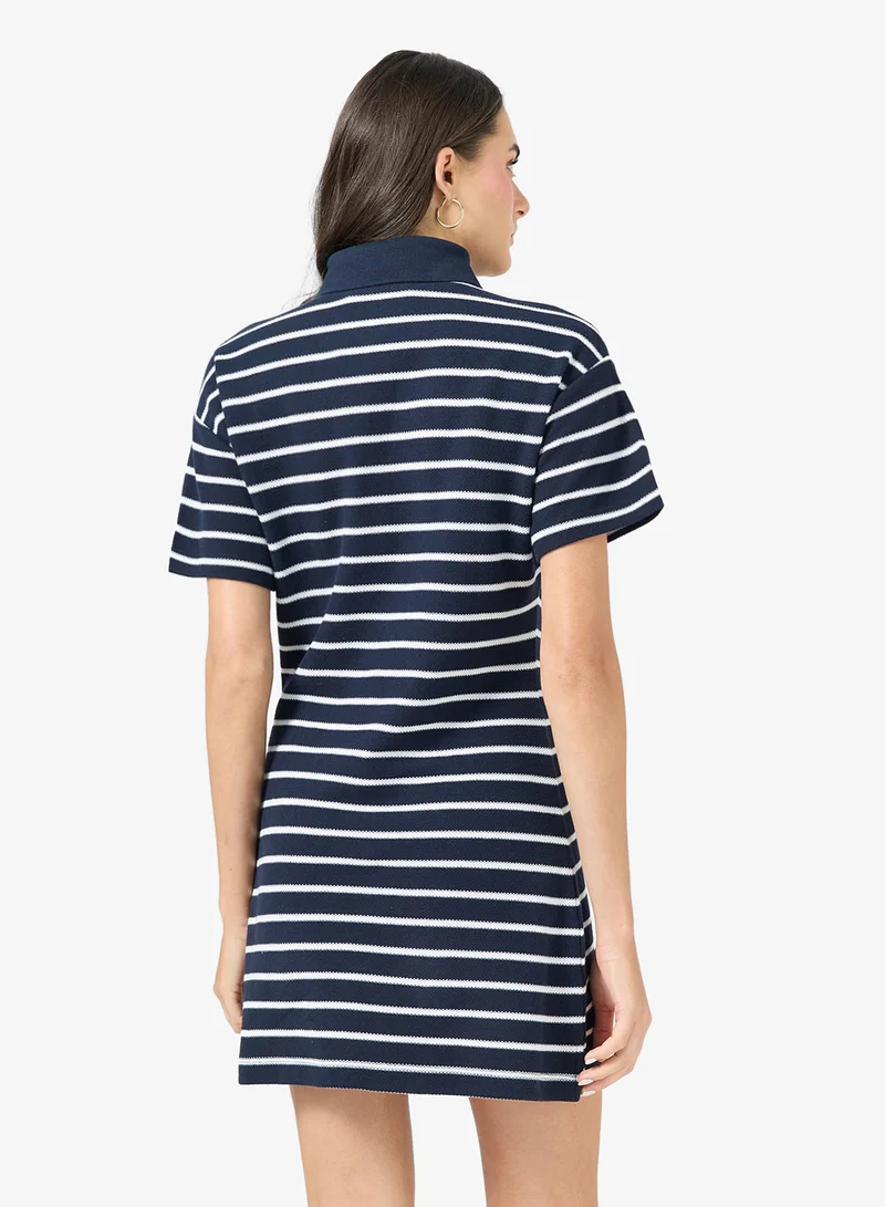 Calvin Klein Jeans  Casual Striped Pique Polo Mini Dress for Women | Best Price UAE