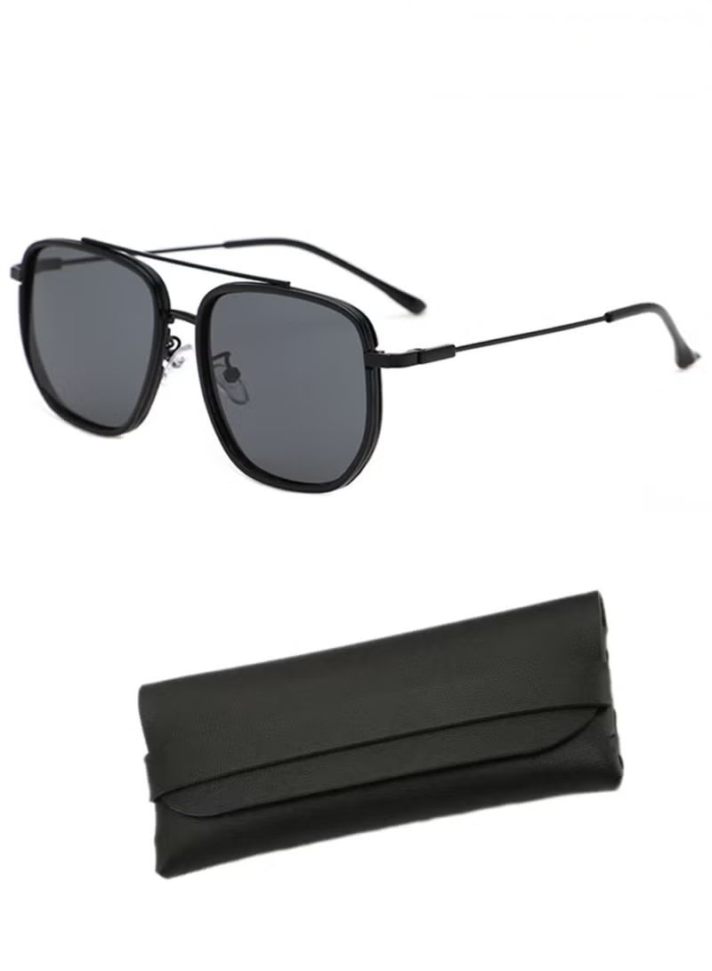 نظارات شمسية مستقطبة للرجال، نظارات شمسية للحماية من الأشعة فوق البنفسجية 400 بإطار معدني، نظارات شمسية كبيرة الحجم مضادة للتوهج، نظارات شمسية للحماية من الشمس مناسبة للسفر في الصيف على الشاطئ والتخيي - Image 1