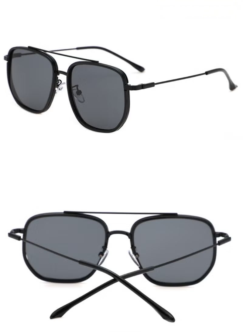 نظارات شمسية مستقطبة للرجال، نظارات شمسية للحماية من الأشعة فوق البنفسجية 400 بإطار معدني، نظارات شمسية كبيرة الحجم مضادة للتوهج، نظارات شمسية للحماية من الشمس مناسبة للسفر في الصيف على الشاطئ والتخيي - Image 2