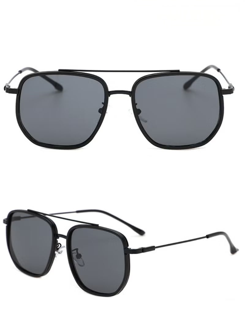 نظارات شمسية مستقطبة للرجال، نظارات شمسية للحماية من الأشعة فوق البنفسجية 400 بإطار معدني، نظارات شمسية كبيرة الحجم مضادة للتوهج، نظارات شمسية للحماية من الشمس مناسبة للسفر في الصيف على الشاطئ والتخيي - Image 3