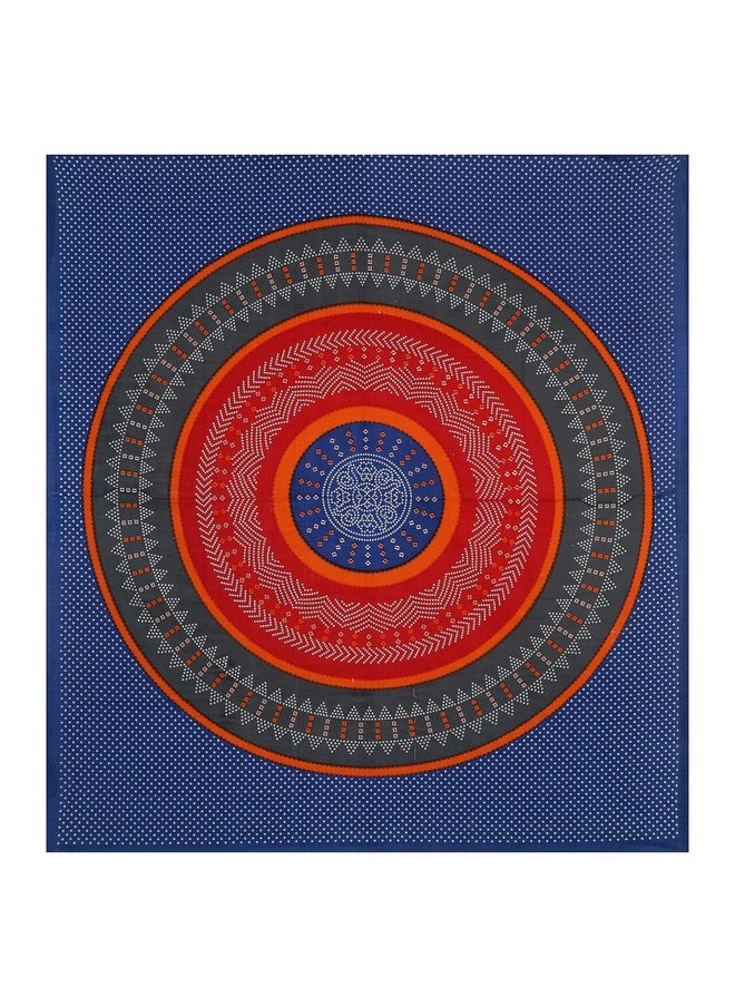 راجاستانكارت - ملاءة سرير مزدوجة من القطن الخالص بنسبة 100% من RajasthaniKart® مع غطائي وسادة (ملاءة سرير مزدوجة من القطن، أزرق، Bhandej) - Image 1