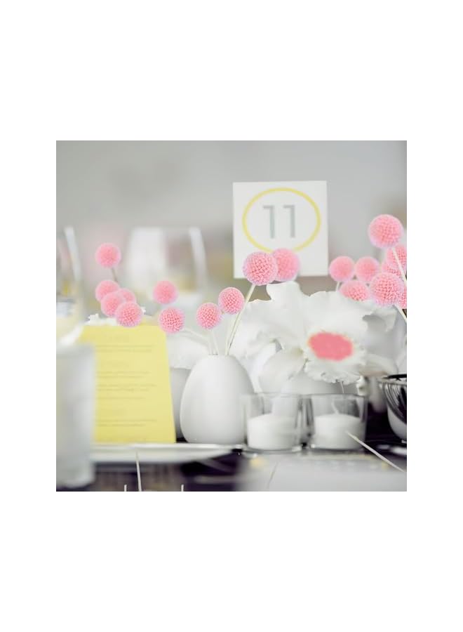 The Bros 20 Pcs Dried Craspedia Billy Balls Flowers in Dark Pink - Billy Buttons for Floral Bouquets, Wedding Arrangements, Tall Vase and Boho Home Decor, Ideal for Festivals - Image 3