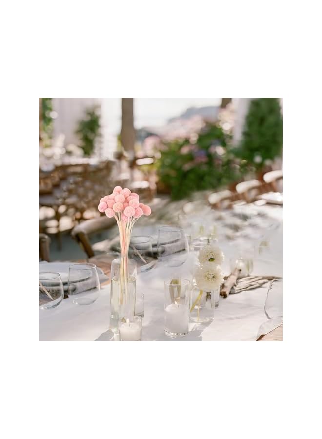 The Bros 20 Pcs Dried Craspedia Billy Balls Flowers in Dark Pink - Billy Buttons for Floral Bouquets, Wedding Arrangements, Tall Vase and Boho Home Decor, Ideal for Festivals - Image 5