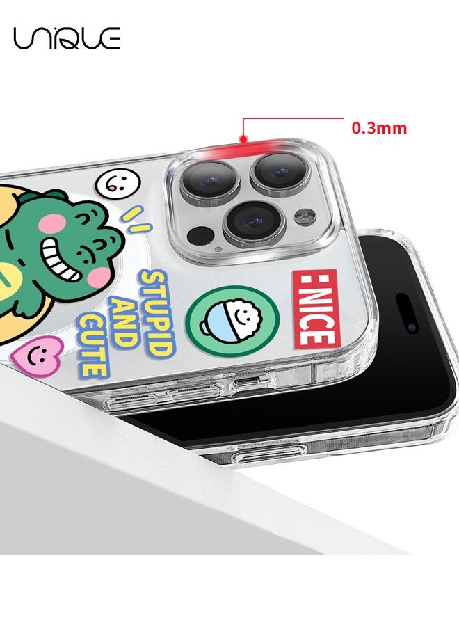 Unique - Compatible with iPhone 14 Pro Max Cases, Compatible with MagSafe Phone Cases，Crocodile Phone Case, Stylish Clear Phone Cases, TPU Drop Protection - Transparent - Image 1