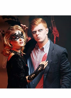 Excefore Masquerade Mask Set, Red Lace Choker Necklace, Gloves for Cosplay Party Decoration Women  - Image 3