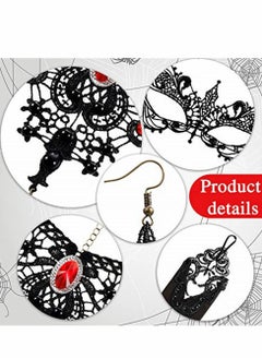 Excefore Masquerade Mask Set, Red Lace Choker Necklace, Gloves for Cosplay Party Decoration Women  - Image 5