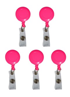 PARTNER 5-Piece Badge Reel for ID Cards Pink  - Image 1
