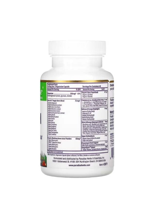 بارادايس هيربس Earth's Blend Magnesium 90 Vegetarian Capsules - Image 2