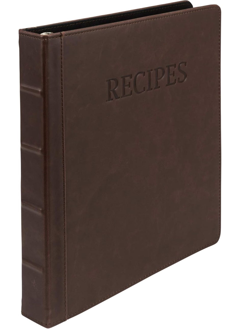 Samsill Samsill 1 Recipe Binder 85x11 3 Ring Recipe Book Binder to Hold All Your Recipes and Recipe Cards Brown Family Recipe Binder Bold Design  - Image 2