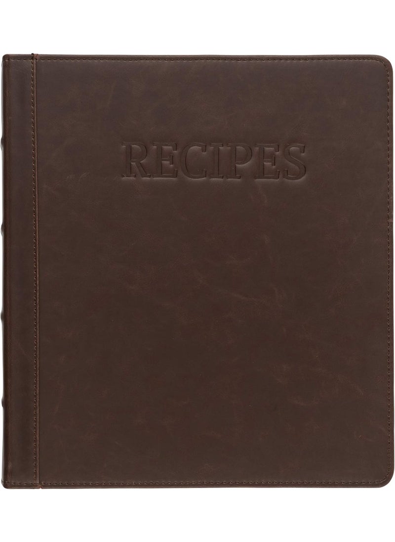 Samsill Samsill 1 Recipe Binder 85x11 3 Ring Recipe Book Binder to Hold All Your Recipes and Recipe Cards Brown Family Recipe Binder Bold Design  - Image 1