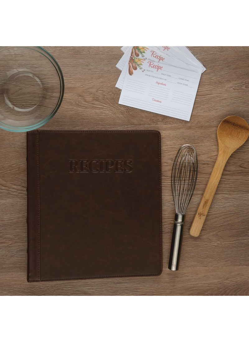 Samsill Samsill 1 Recipe Binder 85x11 3 Ring Recipe Book Binder to Hold All Your Recipes and Recipe Cards Brown Family Recipe Binder Bold Design  - Image 5