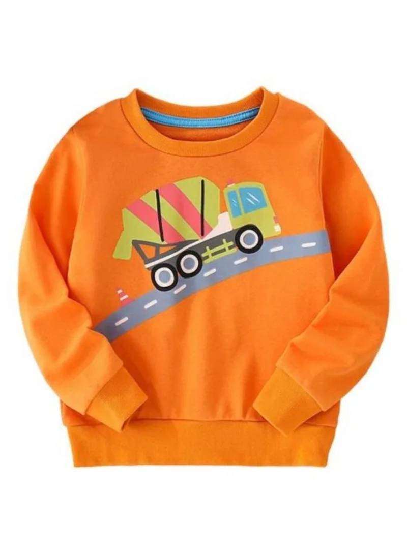 YUNIQEE Orange Graphic Printed Round Neck T-shirt