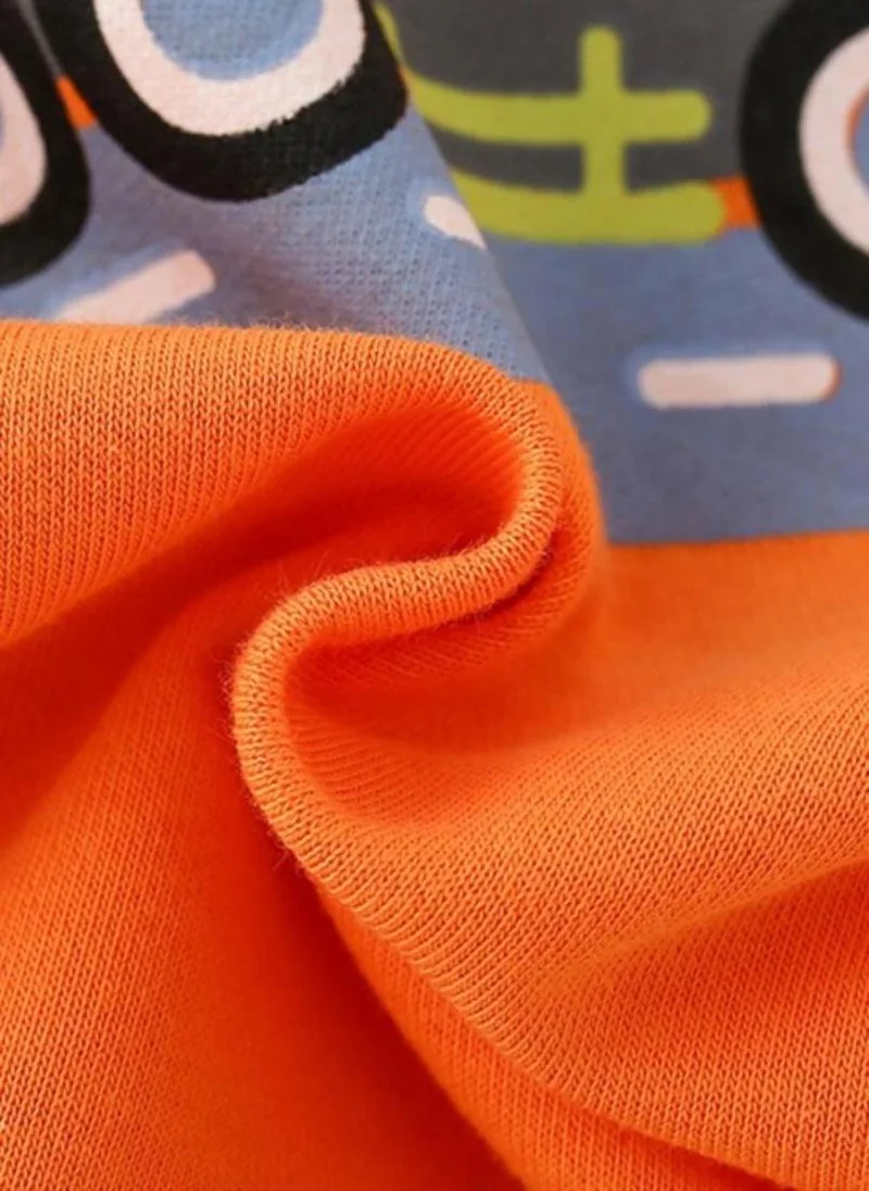 YUNIQEE Orange Graphic Printed Round Neck T-shirt