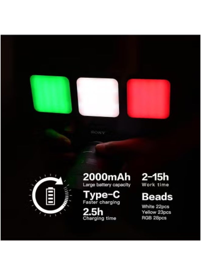 DF DIGITALFOTO MINI RGB Video Light for Camera Photography | 6W Rechargeable LED Fill Light with 2000mAh Battery | Adjustable 2500K-9000K Color Temperature | 800Lux Brightness, CRI 95+ | 20 Dynamic Lighting Modes | Magnetic Mount for Vlogging, YouTube, TikTok, and Video Content Creation - Image 5