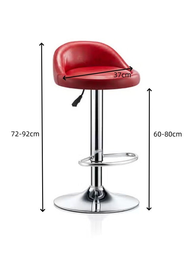 كرسي شريط الجلد PU مع مساندة القدم، 360 درجة قابلة للتدوير والارتفاع القابل للتعديل، مقعد عالي، كرسي بار دوار، كرسي بار، كرسي مكتب الاستقبال - Image 2