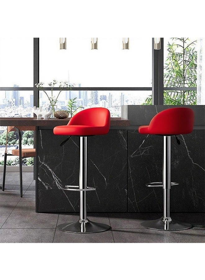 كرسي شريط الجلد PU مع مساندة القدم، 360 درجة قابلة للتدوير والارتفاع القابل للتعديل، مقعد عالي، كرسي بار دوار، كرسي بار، كرسي مكتب الاستقبال - Image 3