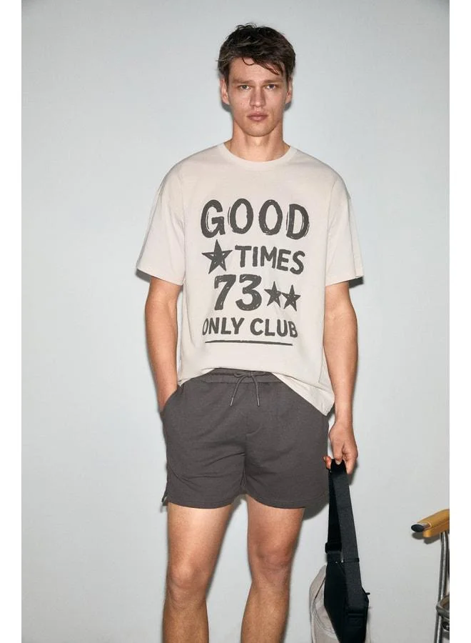 Grimelange LUCI Men's Regular Dark Gray Shorts.