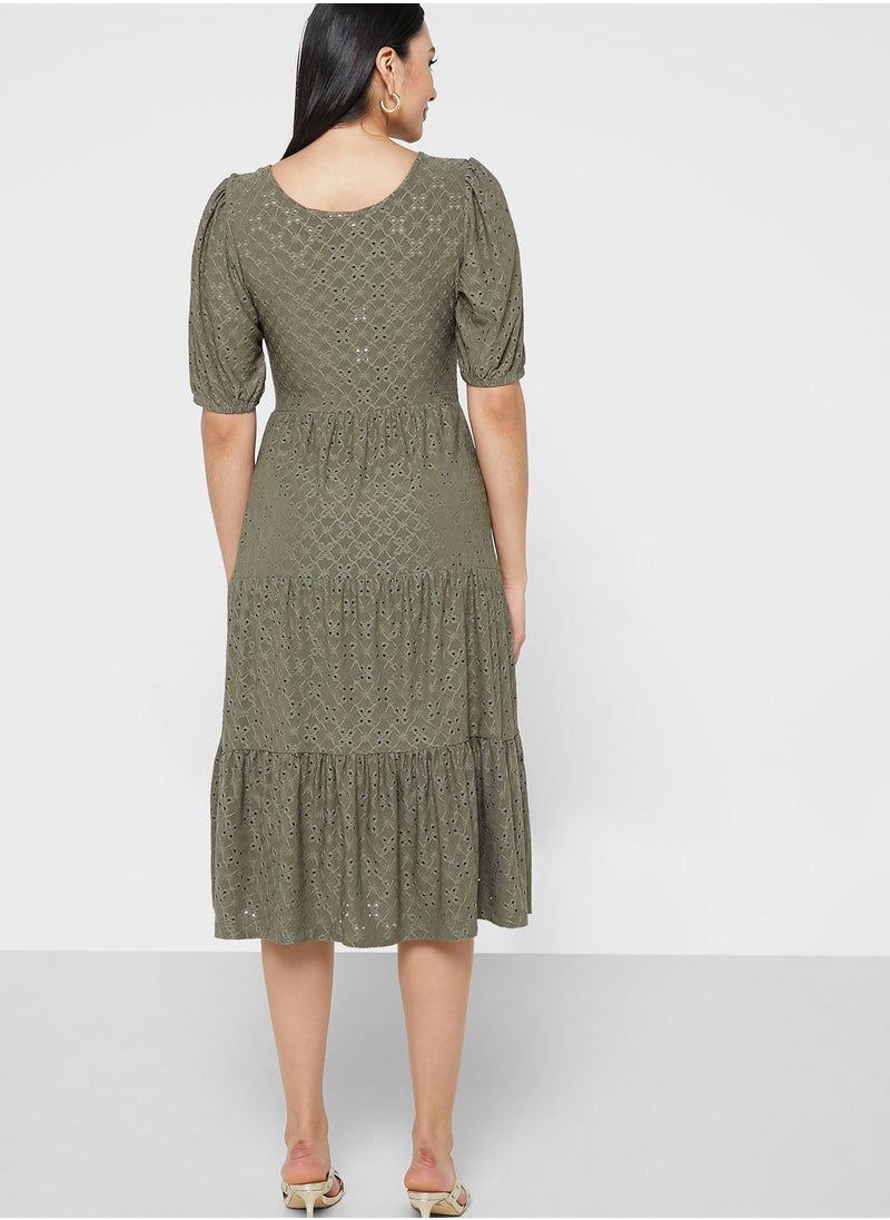 Jacqueline de Yong - Printed Tiered Dress - Image 1