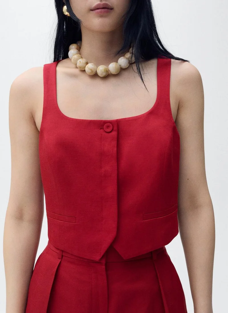 MANGO  Linen-blend suit waistcoat for Women | Best Price UAE