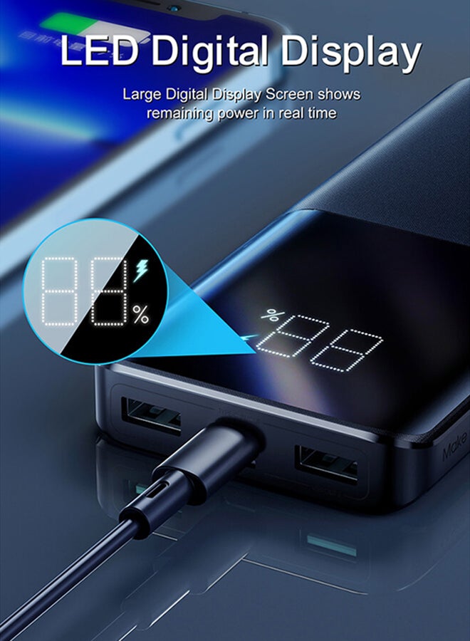 JOYROOM 10000 mAh 22.5W LED Display Battery Status Monitoring Power Bank 3-Output External Battery Pack black - Image 2