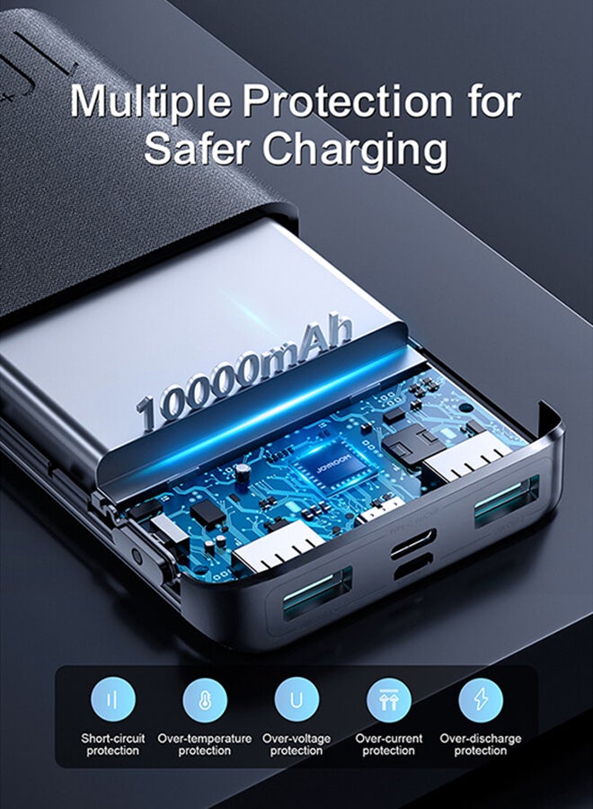 JOYROOM 10000 mAh 22.5W LED Display Battery Status Monitoring Power Bank 3-Output External Battery Pack black - Image 5